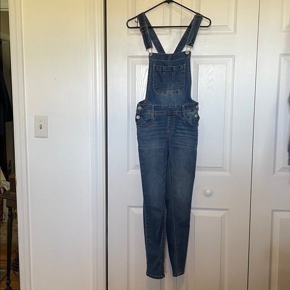Youth sz Small Wallflower Blue Bib Overall Jeans adjustable shoulder straps - Picture 5 of 13